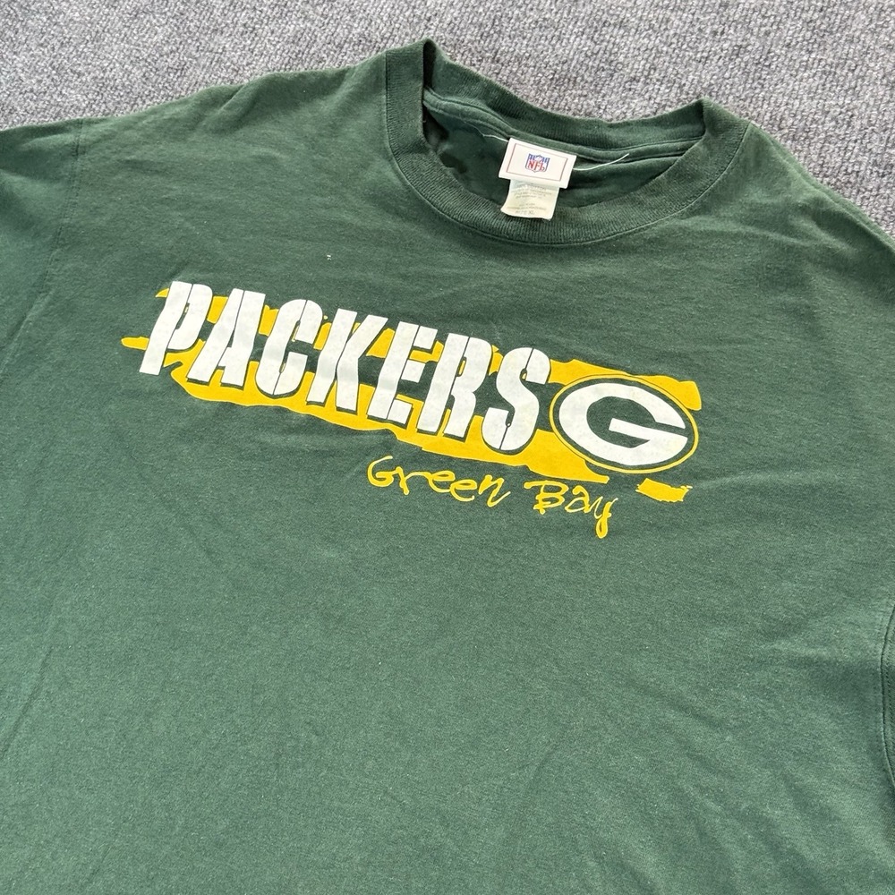 Vtg NFL Green Bay Packers Mens XL Short Sleeve Crewneck Tee Green Football